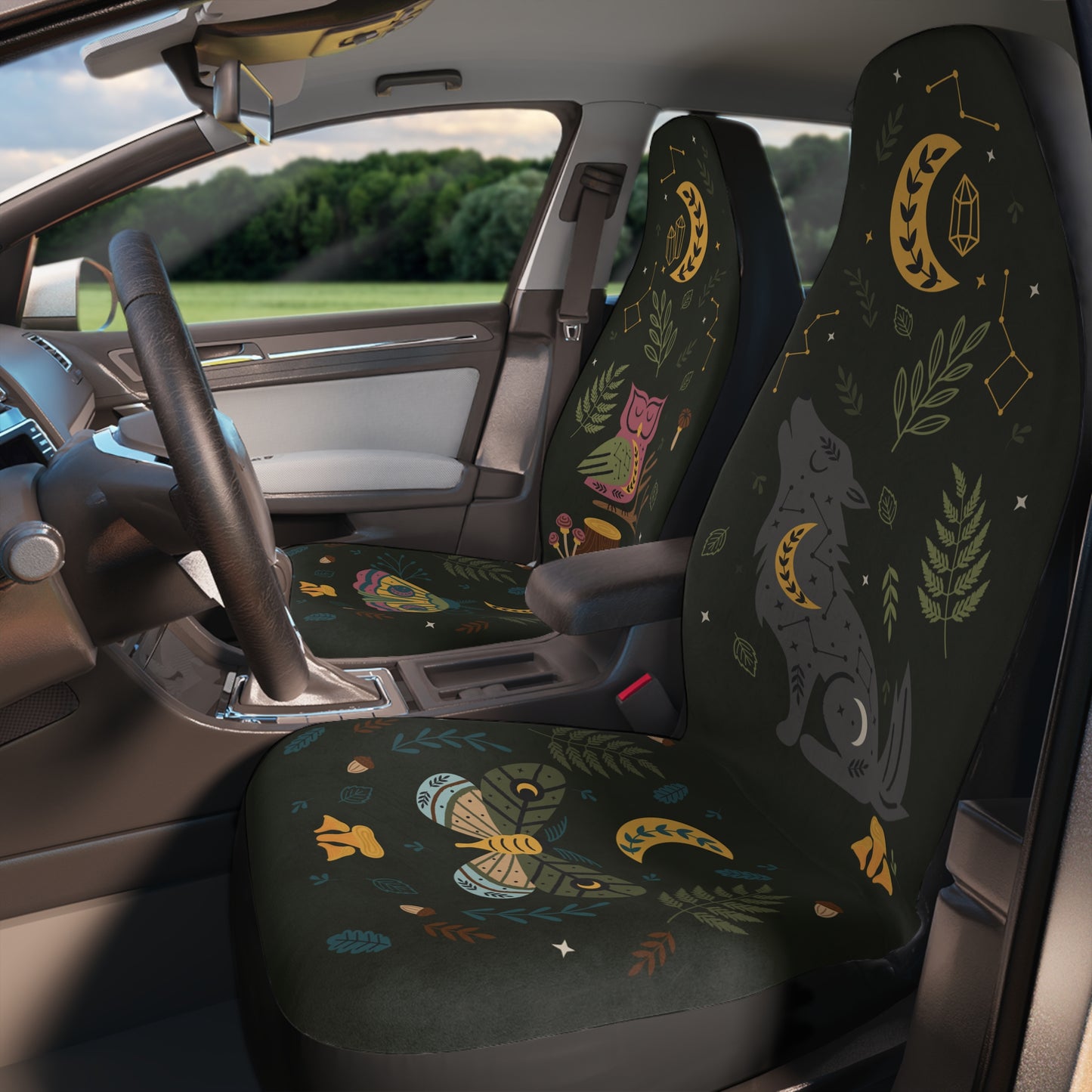 Night In The Forest - Car Seat Covers