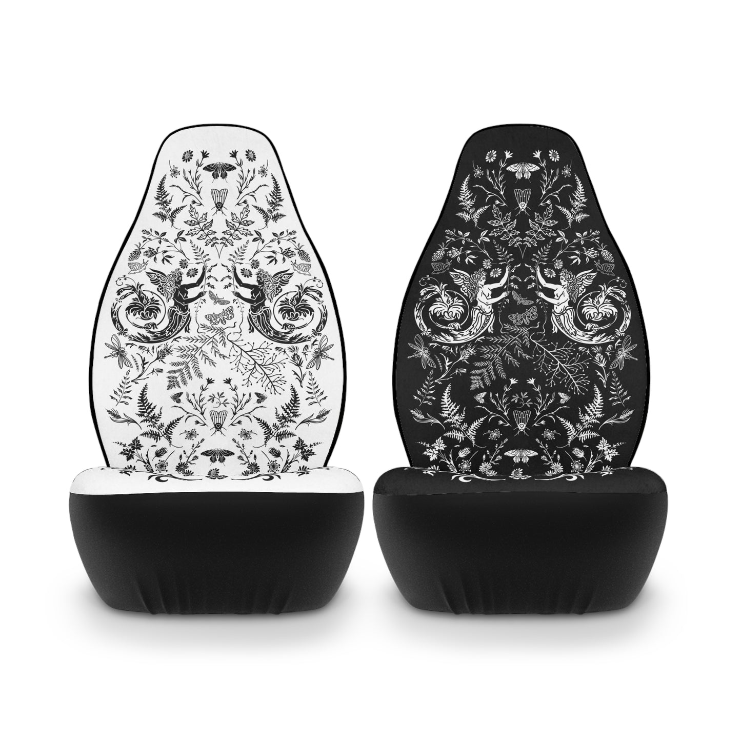 Forest Fairies - Car Seat Covers, Black & White