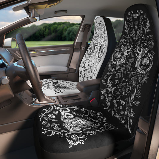 Forest Fairies - Car Seat Covers, Black & White