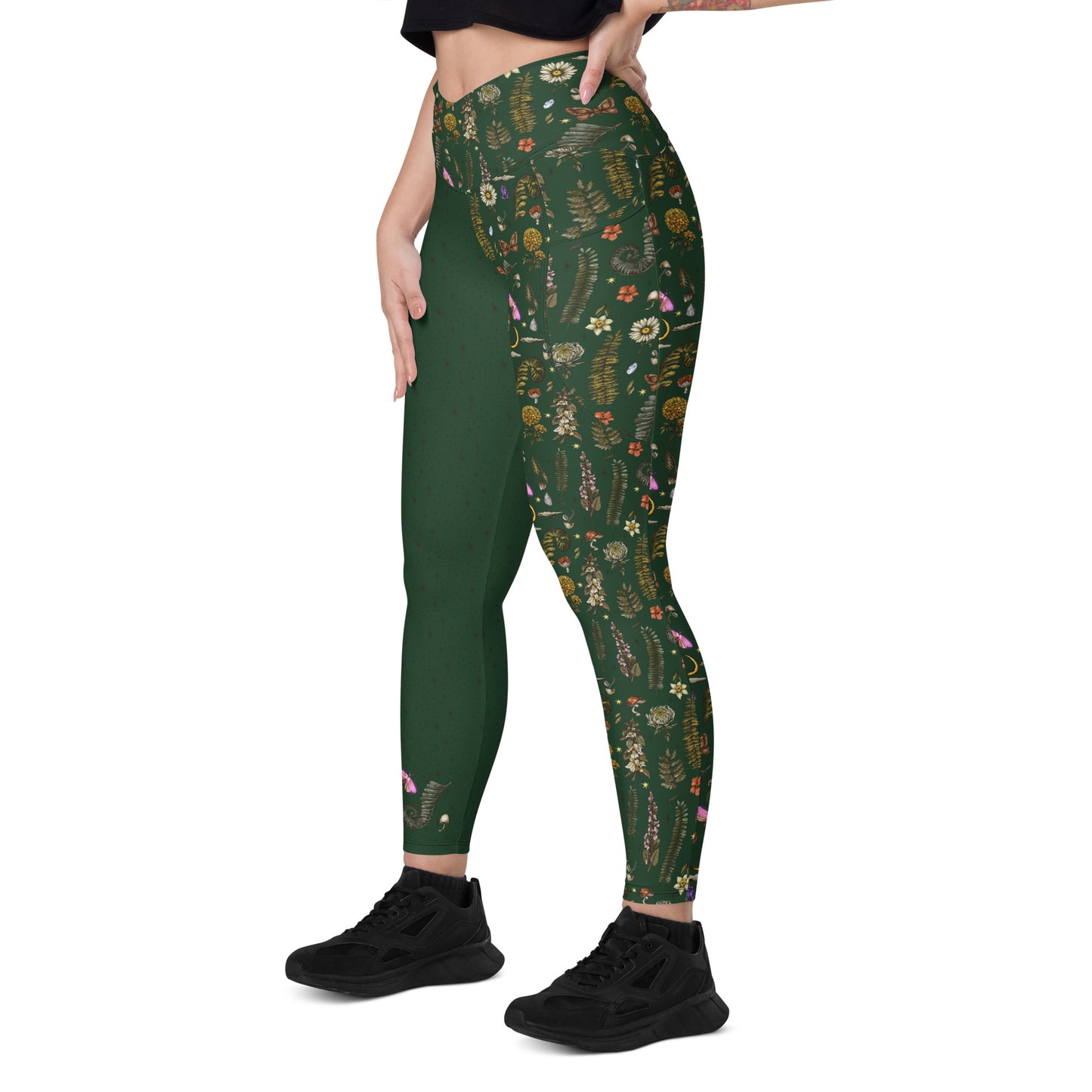 Wild Forest Pocket Leggings | Boho, witchy, gothic, halloween, moon, celestial high waisted yoga pants | Printed leggings - 2XS-6XL