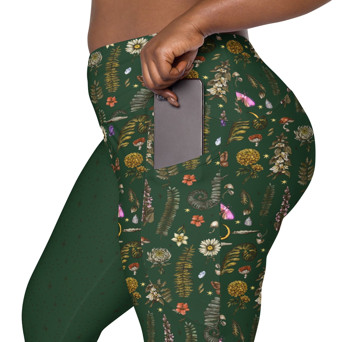 Wild Forest Pocket Leggings | Boho, witchy, gothic, halloween, moon, celestial high waisted yoga pants | Printed leggings - 2XS-6XL