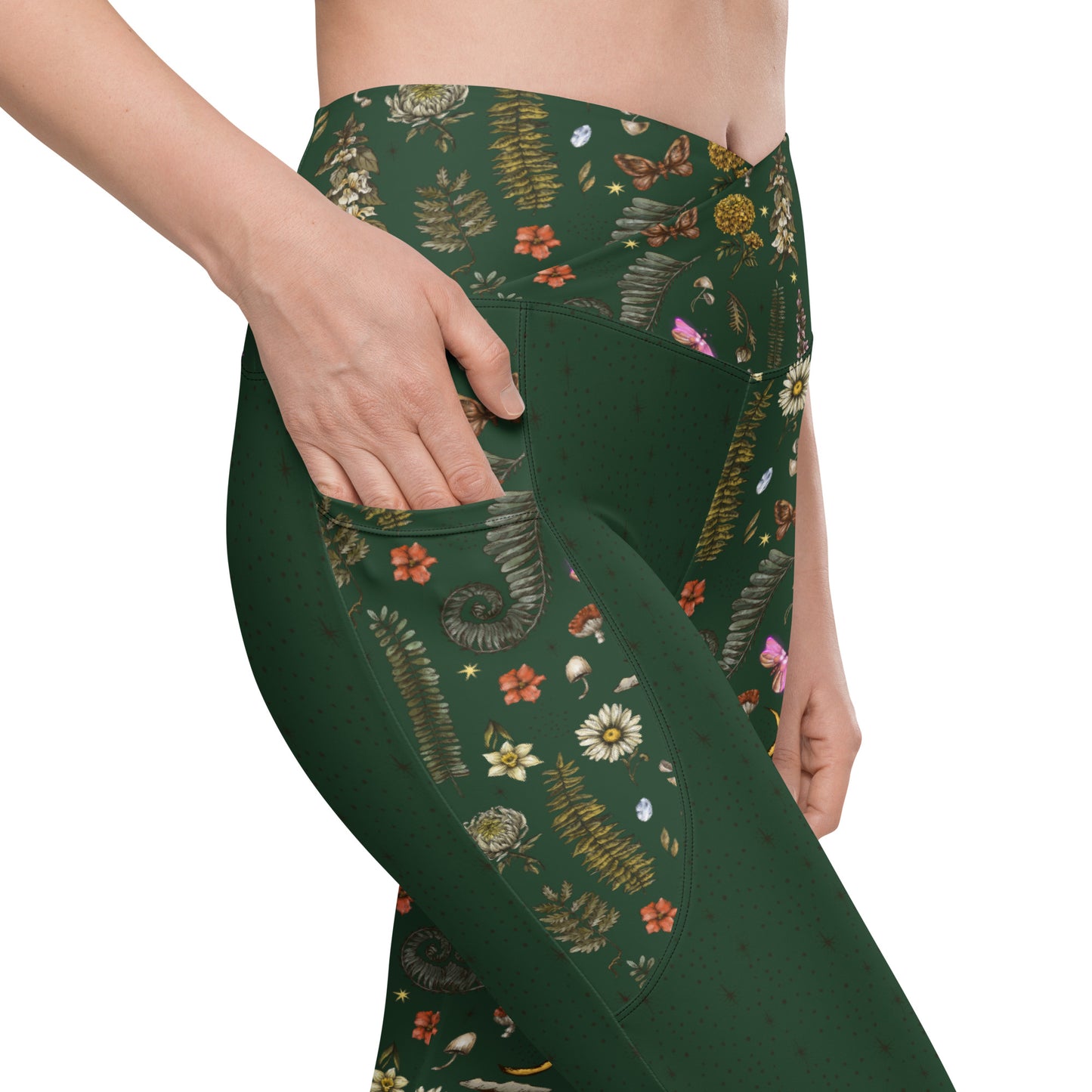 Wild Forest Pocket Leggings | Boho, witchy, gothic, halloween, moon, celestial high waisted yoga pants | Printed leggings - 2XS-6XL