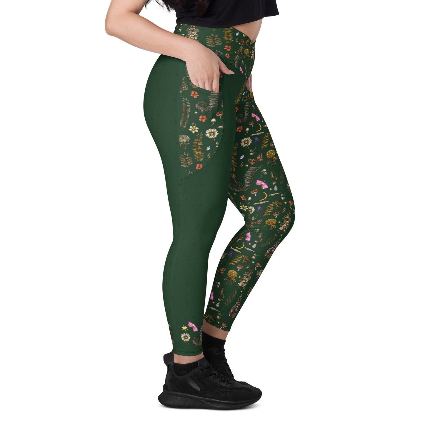 Wild Forest Pocket Leggings | Boho, witchy, gothic, halloween, moon, celestial high waisted yoga pants | Printed leggings - 2XS-6XL