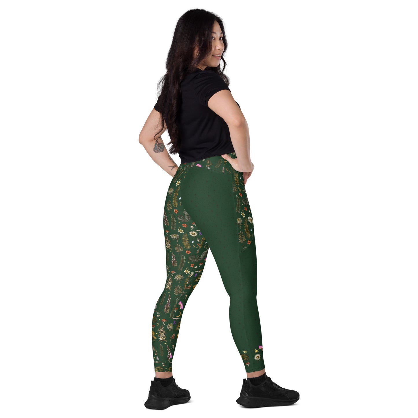 Wild Forest Pocket Leggings | Boho, witchy, gothic, halloween, moon, celestial high waisted yoga pants | Printed leggings - 2XS-6XL