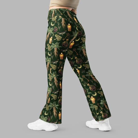 Green Witch Wide Leg Flare Leggings