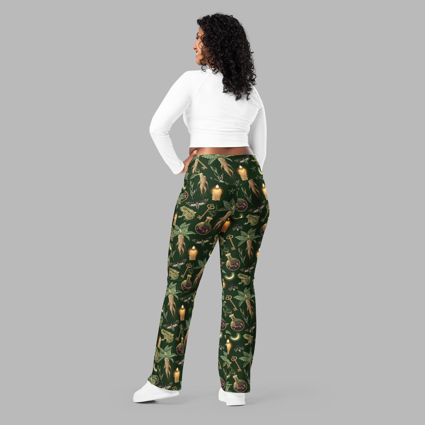 Green Witch Wide Leg Flare Leggings