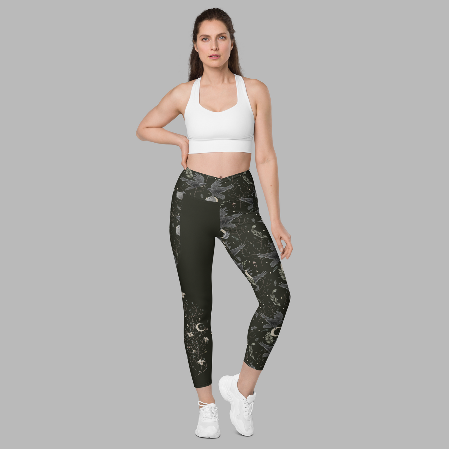 Crossover leggings with pockets